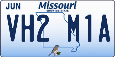 MO license plate VH2M1A