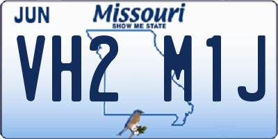 MO license plate VH2M1J