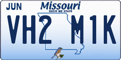 MO license plate VH2M1K