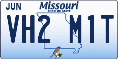 MO license plate VH2M1T