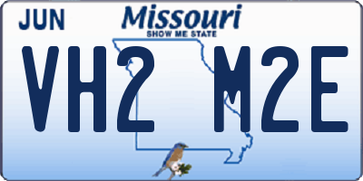 MO license plate VH2M2E