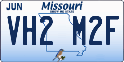 MO license plate VH2M2F