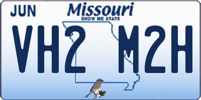 MO license plate VH2M2H