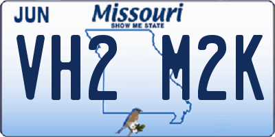 MO license plate VH2M2K
