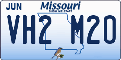 MO license plate VH2M2O