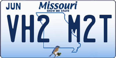 MO license plate VH2M2T
