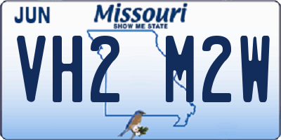 MO license plate VH2M2W
