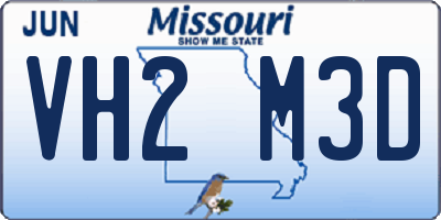 MO license plate VH2M3D
