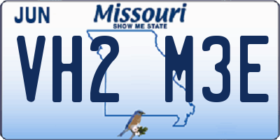 MO license plate VH2M3E