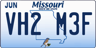 MO license plate VH2M3F