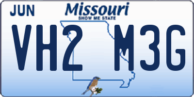 MO license plate VH2M3G