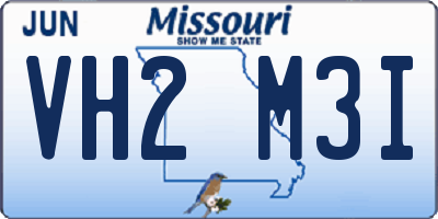 MO license plate VH2M3I