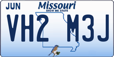 MO license plate VH2M3J