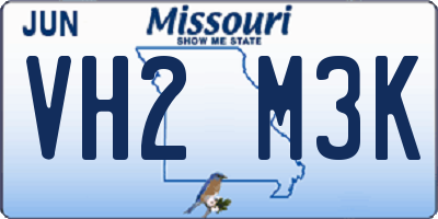 MO license plate VH2M3K