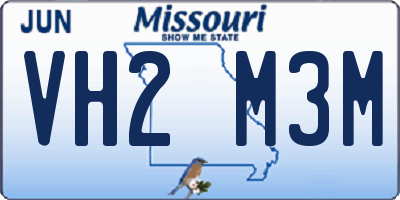 MO license plate VH2M3M