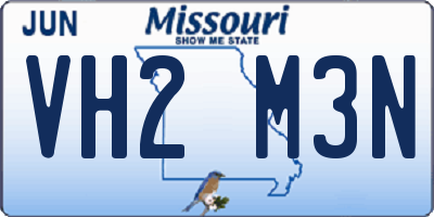 MO license plate VH2M3N