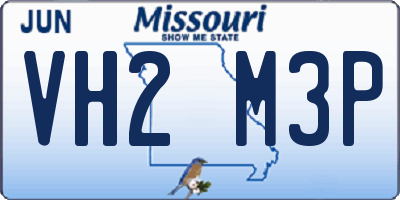 MO license plate VH2M3P