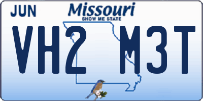 MO license plate VH2M3T
