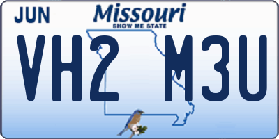 MO license plate VH2M3U