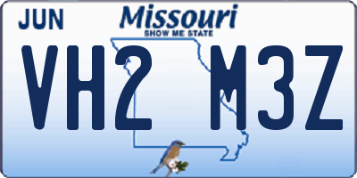 MO license plate VH2M3Z