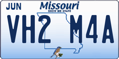MO license plate VH2M4A