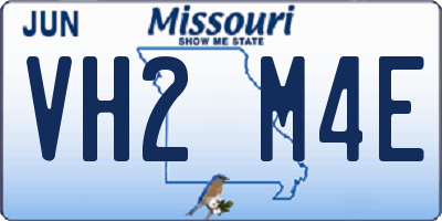 MO license plate VH2M4E
