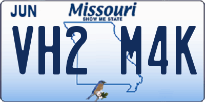 MO license plate VH2M4K