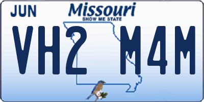 MO license plate VH2M4M