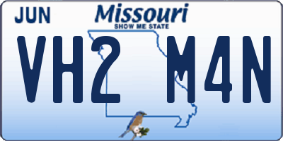 MO license plate VH2M4N