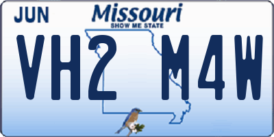 MO license plate VH2M4W