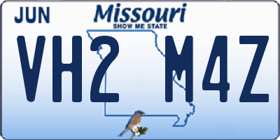 MO license plate VH2M4Z