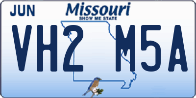 MO license plate VH2M5A