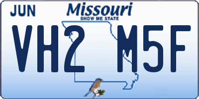 MO license plate VH2M5F