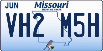 MO license plate VH2M5H