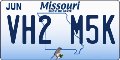 MO license plate VH2M5K