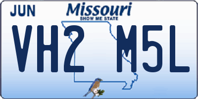 MO license plate VH2M5L