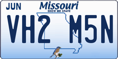 MO license plate VH2M5N