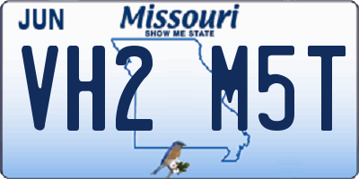 MO license plate VH2M5T