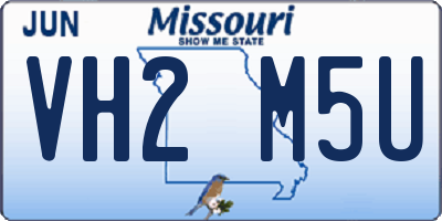 MO license plate VH2M5U