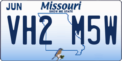 MO license plate VH2M5W