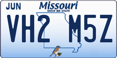 MO license plate VH2M5Z