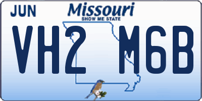 MO license plate VH2M6B