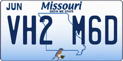 MO license plate VH2M6D