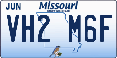 MO license plate VH2M6F