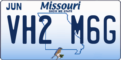 MO license plate VH2M6G