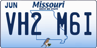 MO license plate VH2M6I