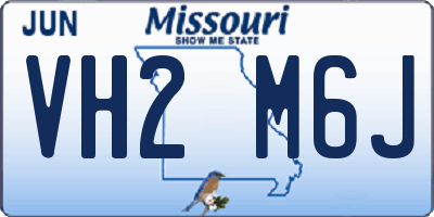 MO license plate VH2M6J
