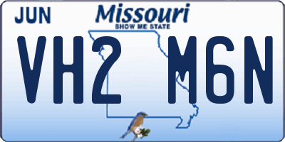 MO license plate VH2M6N