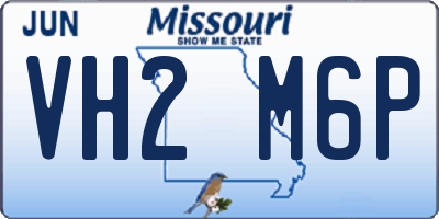 MO license plate VH2M6P
