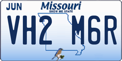 MO license plate VH2M6R
